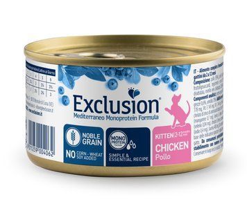 Exclusion Kitten Chicken влажный корм с курицей для котят 85 гр 80 грн фото
