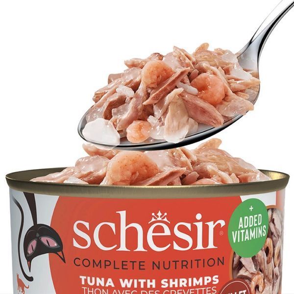 Schesir Tuna With Shrimps влажный корм для котов с тунцом и креветками, 85 гр
