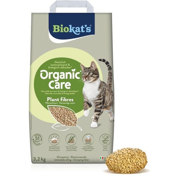 Biokat's Organic Care рослинний наповнювач для котячого туалету, 3.2 кг