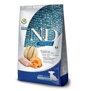 Farmina N&D Ocean Cod, Pumpkin & Cantaloupe Melon Puppy Mini сухой корм с треской для щенят малых пород, 2.5 кг 1 591 грн фото