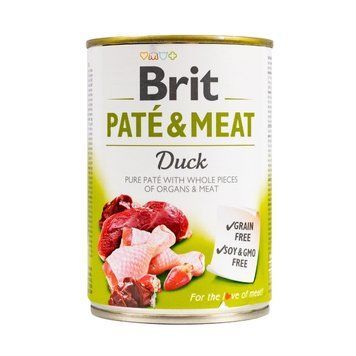 Brit Pate & Meat Dog Duck вологий корм з качкою для собак, 400 гр 169 грн фото
