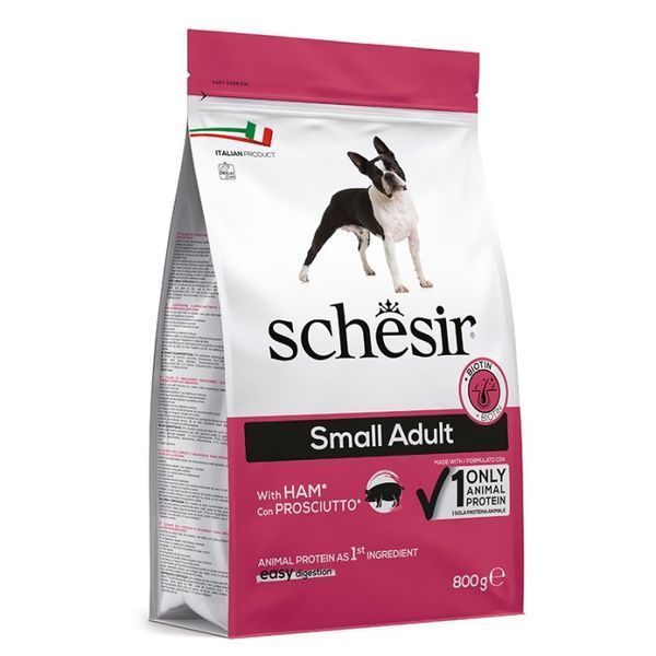 Schesir Dog Small Adult Ham сухий корм із шинкою для собак малих порід, 800 гр 404 грн фото
