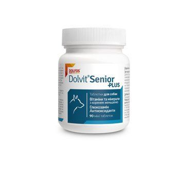 Dolvit Senior Plus mini вітаміни для літніх собак малих порід 90 табл 544 грн фото