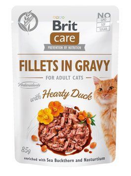 Brit Care Cat Fillets In Gravy Duck вологий корм з качкою для котів, 85 гр