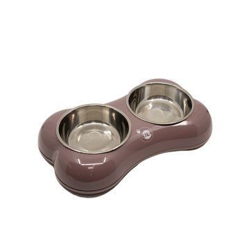 Kika Bone Shape миска подвійна для котів та собак, 2 шт х 400 мл, кремовий 616 грн фото