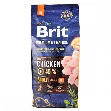 Brit Premium Adult M сухий корм з куркою для собак середніх порід, 15 кг 2 167 грн фото