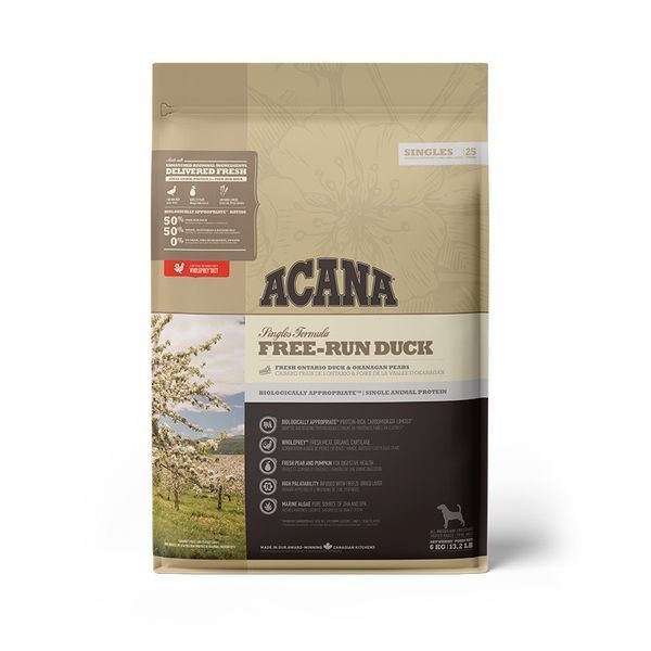 Acana Free-Run Duck сухой корм монопротеиновый для собак всех возрастов 6 кг 4 251 грн фото