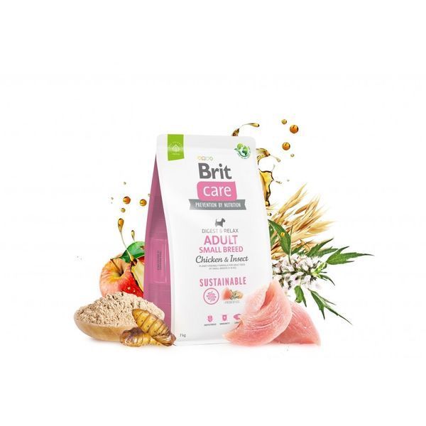 Brit Care Adult Small Breed Chicken and Insect сухий корм з куркою та білком комах для собак малих порід, 7 кг