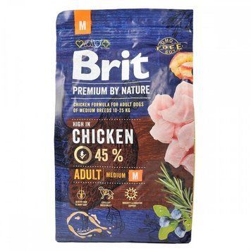 Brit Premium Adult M сухий корм з куркою для собак середніх порід, 3 кг 669 грн фото