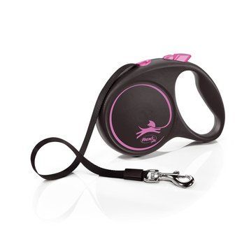 Flexi Black Design L рулетка для собак, лента 5 м, розовый 913 грн фото