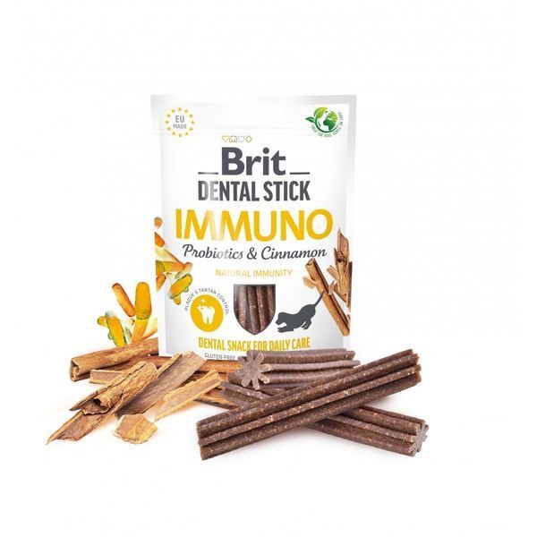 Brit Dental Stick Immuno ласощі для собак з пробіотиками, 250 гр
