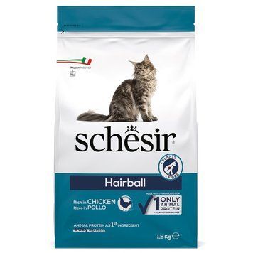 Schesir Cat Hairball сухий корм з куркою для виведення шерсті у котів, 1.5 кг 796 грн фото