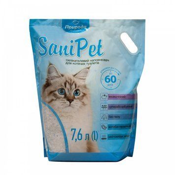 Природа Sani Pet силикалевый наполнитель для кошачьего туалета без запаха 7.6 л 383 грн фото