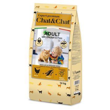 Gheda Chat&Chat Expert Adult With Chicken сухой корм с курицей для котов, 14 кг 2 145 грн фото