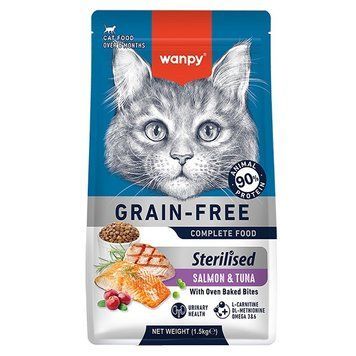 Wanpy Sterilized Cat GF Salmon & Tuna сухой корм для стерилизованных котов, 1.5 кг