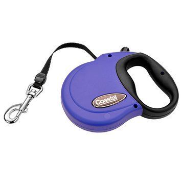 Coastal Power Walker Retractable Leash до 29 кг рулетка для собак, стрічка 4.8 м, синя