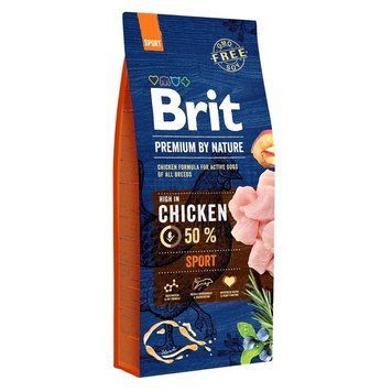 Brit Premium Sport сухий корм з куркою для собак, 15 кг 2 899 грн фото