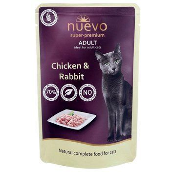 Nuevo Cat Chicken & Rabbit вологий корм для котів з куркою та кроликом, 85 г