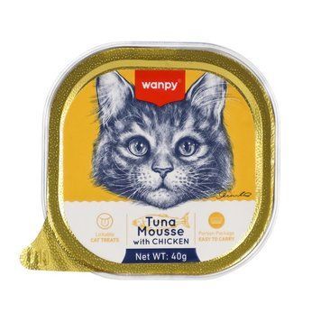 Wanpy Cat Tuna & Chicken Mousse влажный корм с тунцом и курицей для котов, 40 гр