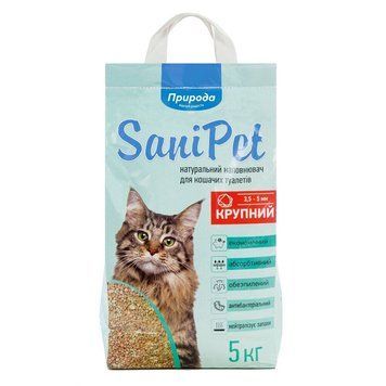 Природа Sani Pet бентонитовый наполнитель для кошачьего туалета крупный без запаха 5 кг 156 грн фото