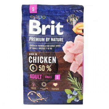Brit Premium Adult S сухой корм с курицей для собак малых пород, 3 кг 879 грн фото