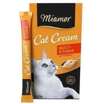 Miamor Cream Multi-Vitamin жидкие лакомства для котов с витаминами, 15 гр х 6 шт