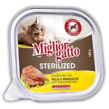 Morando Migliorgatto Sterilized влажный корм для стерилизованных котов с курицей и прошутто, 100 гр 52 грн фото