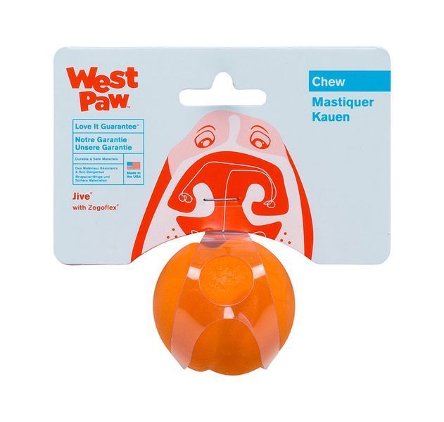 West Paw Jive Dog Ball игрушка для собак оранжевая, 5 см