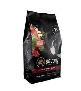 Savory Adult Small Breed Fresh Turkey & Lamb сухий корм з індичкою та ягнятком для собак дрібних порід 8 кг 3 427 грн фото