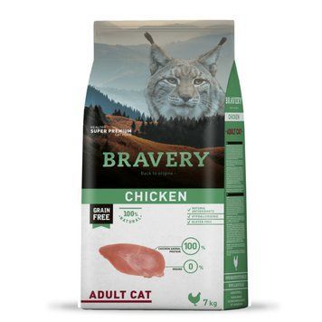 Bravery Cat Adult Chicken сухий корм з куркою для котів, 7 кг