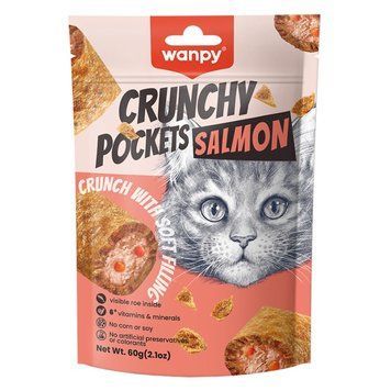 Wanpy Crunchy Pockets Salmon & Roe ласощі для котів з лососем, 70 г