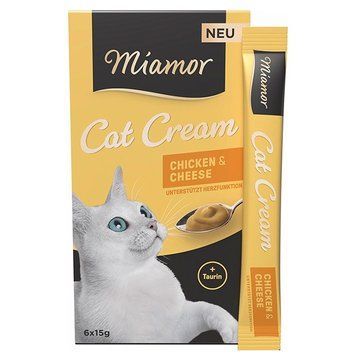 Miamor Cream Chicken & Cheese жидкие лакомства для котов с курицей и сыром, 15 гр х 6 шт 182 грн фото
