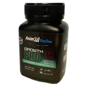 AnimAll VetLine Growth Pro витамины для набора мышечной массы у собак малых пород, 90 табл 114 грн фото