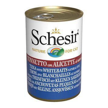 Schesir Tuna With Whitebaits вологий корм для котів з тунцем, анчоусами та рисом, 140 гр 170 грн фото