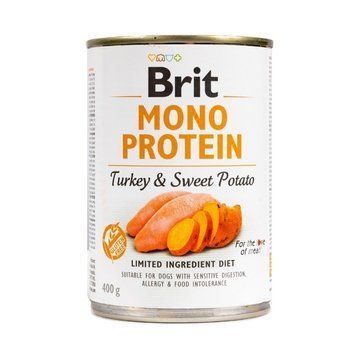 Brit Mono Protein Dog Turkey and Sweet Potato вологий корм з індичкою для собак, 400 гр 189 грн фото