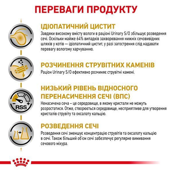 Royal Canin Urinary S/O Feline Pouches влажный корм для кошек при заболеваниях нижних мочевыводящих путей 85 гр 65 грн фото