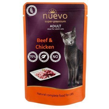 Nuevo Cat Beef & Chicken вологий корм для котів з яловичиною та куркою, 85 г