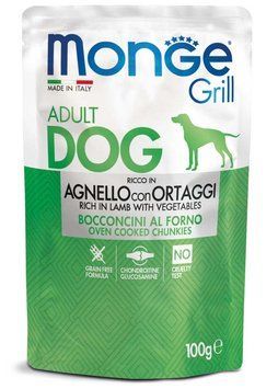 Monge Dog Wet GRILL Agnello влажный корм с ягненком для взрослых собак 100 гр 45 грн фото
