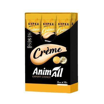 AnimAll Сreme Chicken рідкі ласощі для котів з куркою, 6 шт х 15 гр