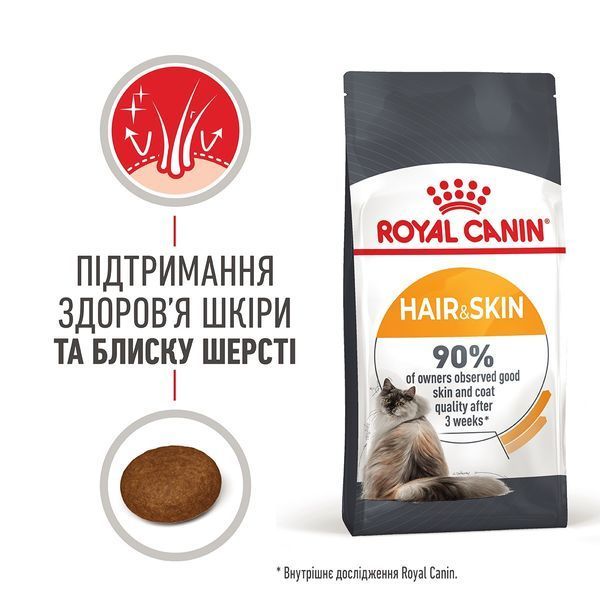 Royal Canin Hair & Skin Care сухой корм для здоровья кожи и красоты шерсти у котов 400 гр 285 грн фото