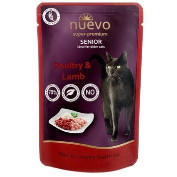 Nuevo Cat Senior Poultry & Lamb вологий корм для літніх котів з ягнятком та птицею, 85 г