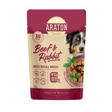 Araton Dog Beef And Rabbit влажный корм для собак с кроликом и говядиной, 85 гр