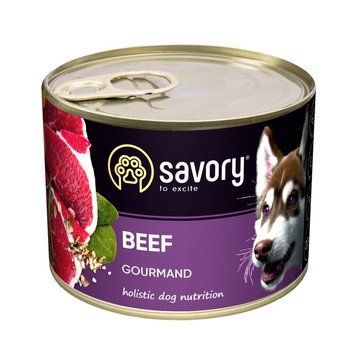 Savory Dog Adult Beef вологий корм з яловичиною для дорослих собак 200 гр 97 грн фото