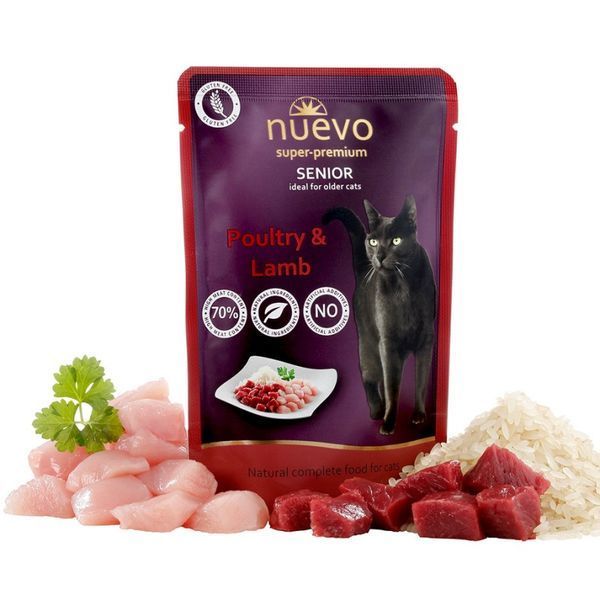 Nuevo Cat Senior Poultry & Lamb вологий корм для літніх котів з ягнятком та птицею, 85 г