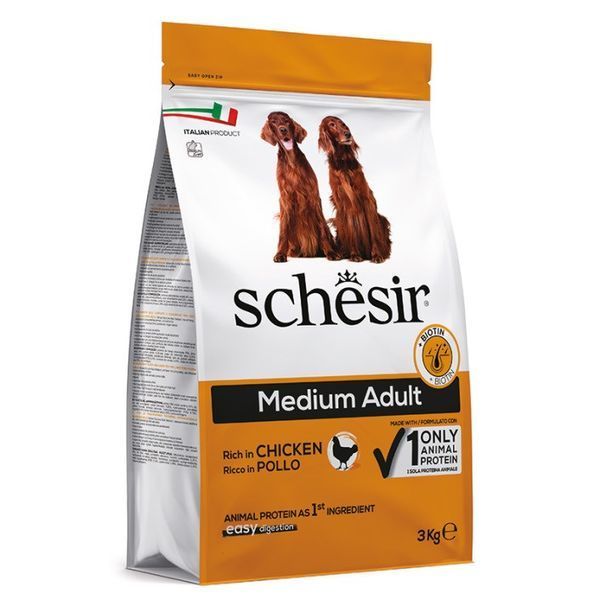 Schesir Dog Medium Adult Chicken сухой корм с курицей для собак средних пород, 3 кг 1 127 грн фото