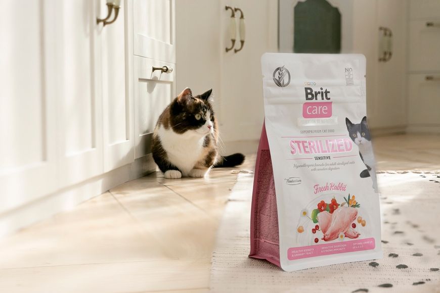 Brit Care Cat Adult GF Sterilized Sensitive сухий корм з кроликом для стерилізованих кішок, 400 гр