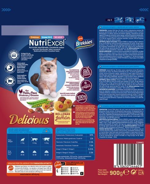 Brekkies Cat Delicious Meat сухий корм із м'ясом для котів, 900 гр 271 грн фото