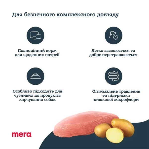 Mera Pure Sensitive Dog Adult Fresh Meat Truthahn & Kartoffel сухой корм с индейкой для взрослых собак всех пород 1 кг