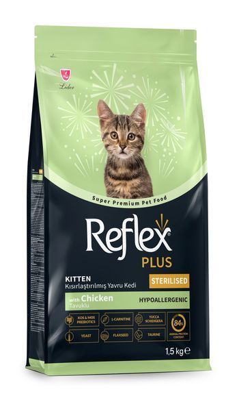 Reflex Plus Kitten Sterilized сухий корм із куркою для стерилізованих кошенят, 1.5 кг 513 грн фото