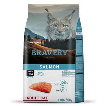Bravery Salmon Adult Cat сухий корм з лососем для котів 600 гр